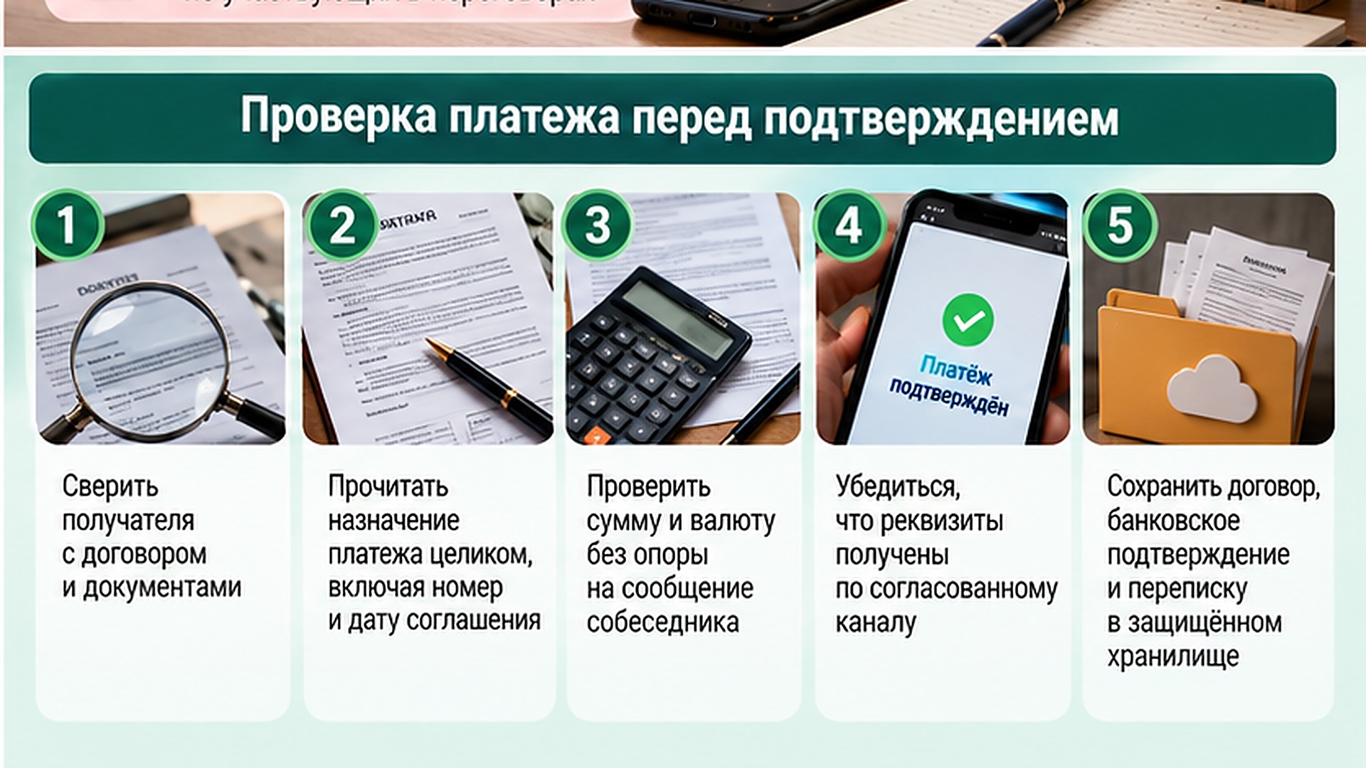 Проверка платежа перед подтверждением